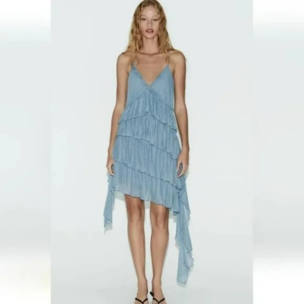 ZARA PLEATED ASYMMETRIC DRESS